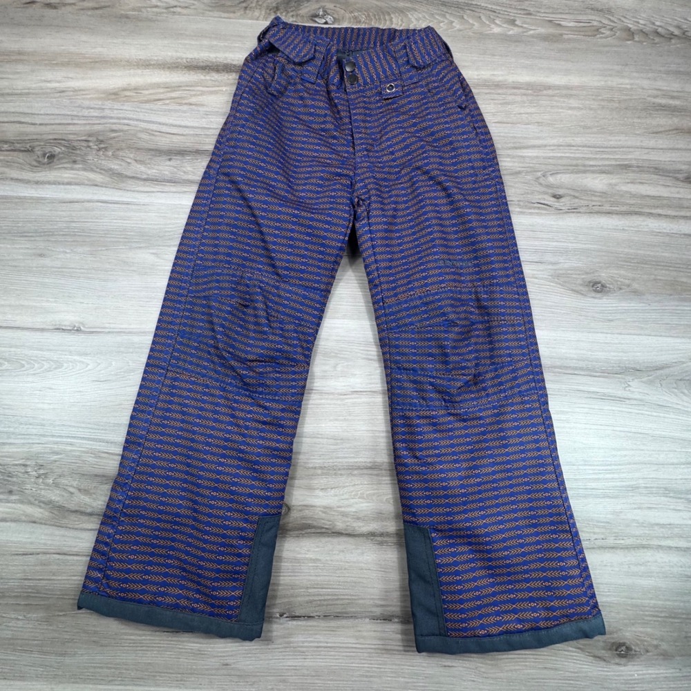 Arctix Kids Snow Pants Youth Small S Blue Orange Arrow Print Insulated Ski